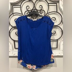 Blue Floral Women's Top